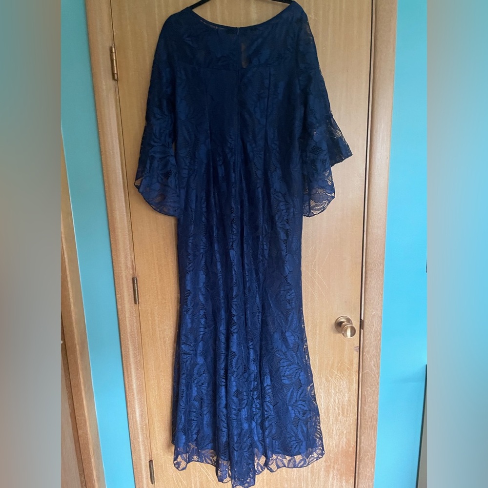 Elegant Blue Lace Maxi Long Dress, size 0CL, SHEIN